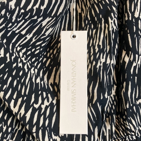Jonathan Simkhai NWT Adriana Mini Dress Abstract Fern XS Asymmetrical Old Money - Picture 9 of 16
